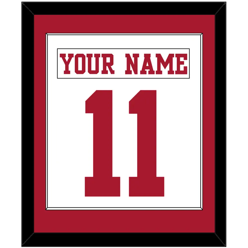 San Francisco Nameplate & Number (Back) Combined - Road White - Single Mat 1