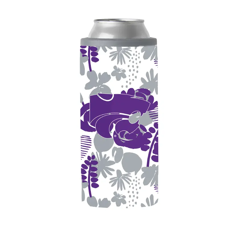 Kansas State 12oz Floral Slim Can Coolie