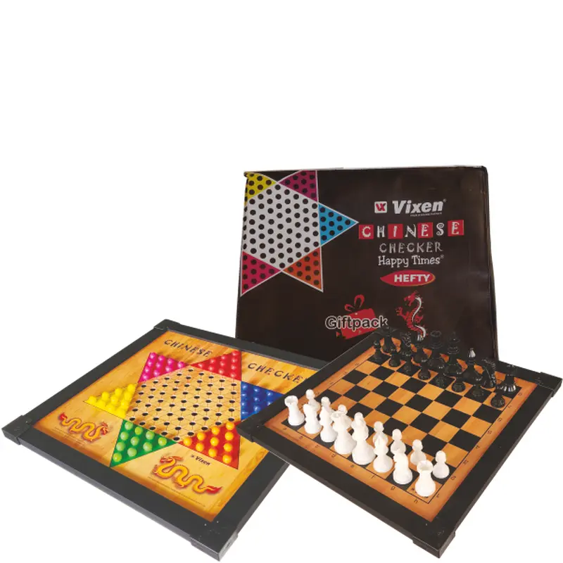 WOODEN HEFTY CHINESE CHECKER & CHESS BOARD VIXEN | KIBI SPORTS