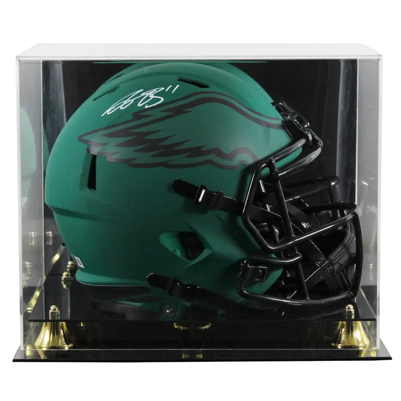 Eagles A.J. Brown Signed Rave Full Size Speed Rep Helmet W/ Case BAS Witnessed