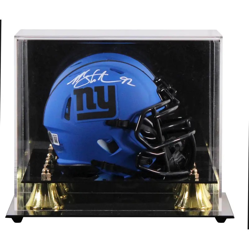 Giants Michael Strahan Signed Rave Speed Mini Helmet W/ Case BAS Witnessed