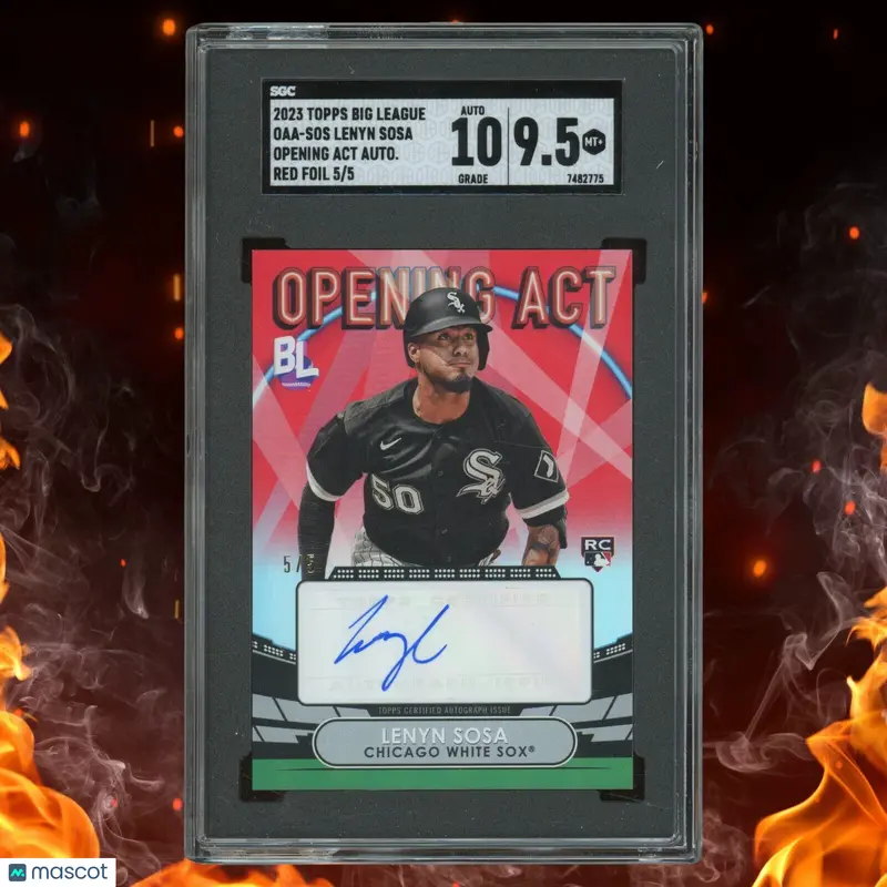 2023 Topps Big League LENYN SOSA Rookie Opening Act Auto 5/5 Red Foil SGC 9.5