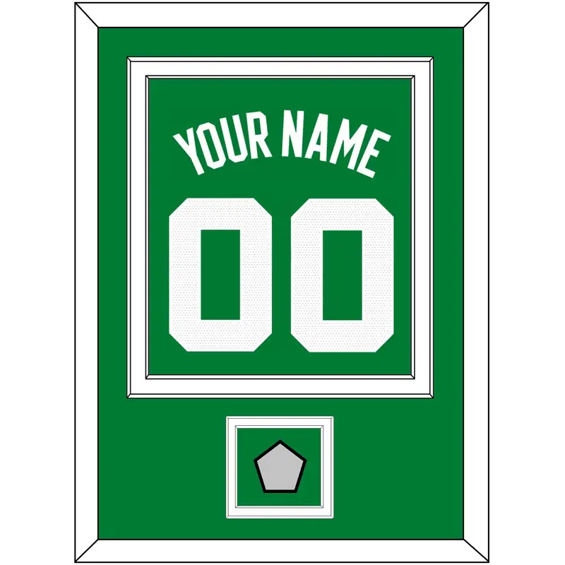 Boston Name & Number With Trophy Patch - Green Icon - Double Mat 2