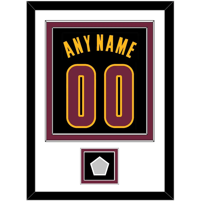 Cleveland Name & Number With Champions Patch - Black Pride (2015-2017) - Double Mat 2