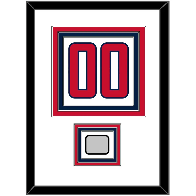 Washington Number (Back) & Stanley Cup Finals Patch - Road White - Triple Mat 1