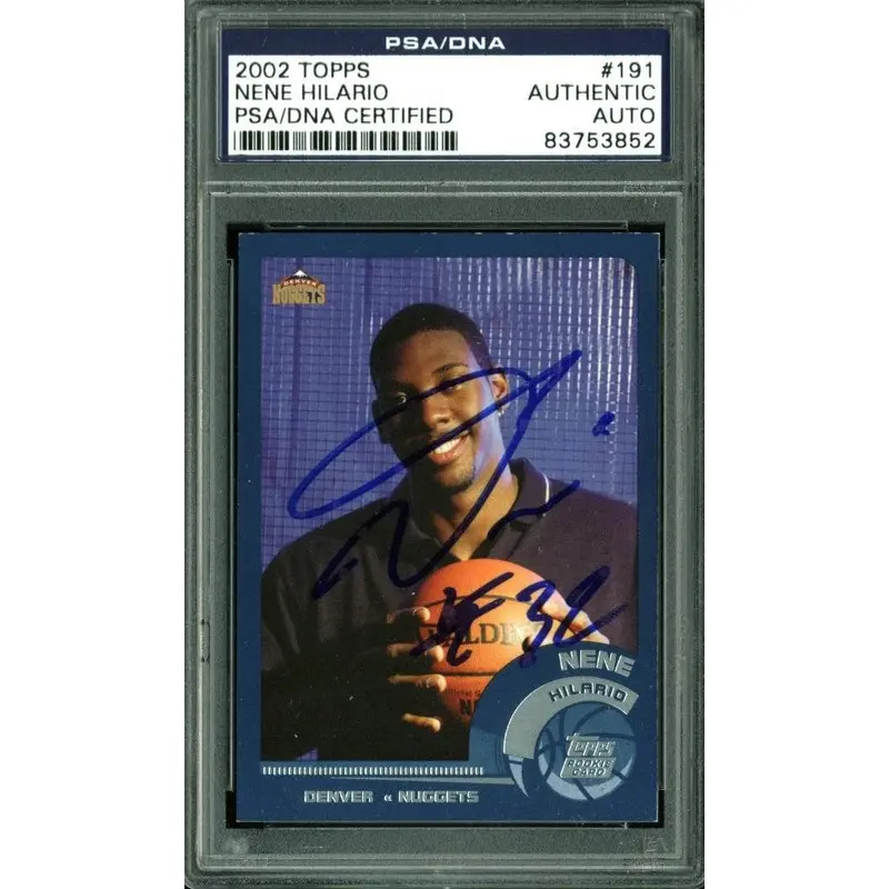 Nuggets Nene Hilario Authentic Signed Card 2002 Topps #191 PSA Slabbed #83753852