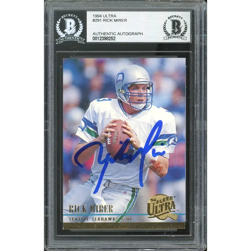 Seahawks Rick Mirer Authentic Signed 1994 Ultra #291 Card BAS Slabbed