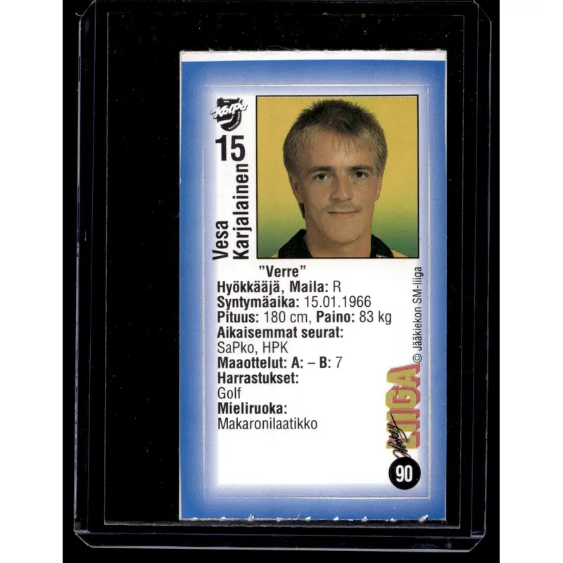 1992-93 JyvsHyv HockeyLiiga - Vesa Karjalainen #90