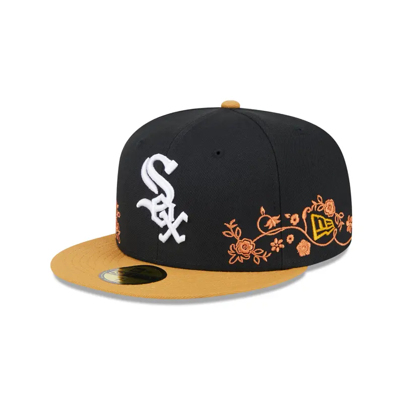 New Era - 59Fifty Fitted - FLORAL VINE - Chicago White Sox - Black