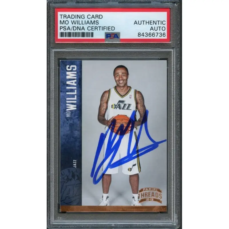 2012-13 Panini Threads #62 Mo Williams Signed Card AUTO PSA Slabbed Jazz