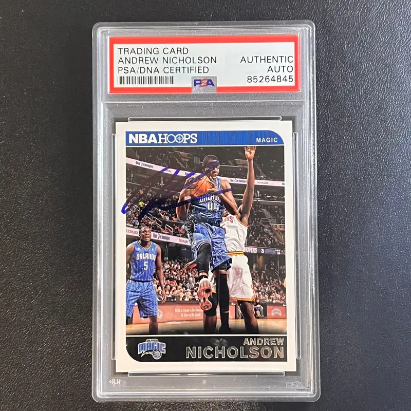 2014-15 Panini NBA Hoops #44 Andrew Nicholson Signed Card AUTO PSA Slabbed Magic