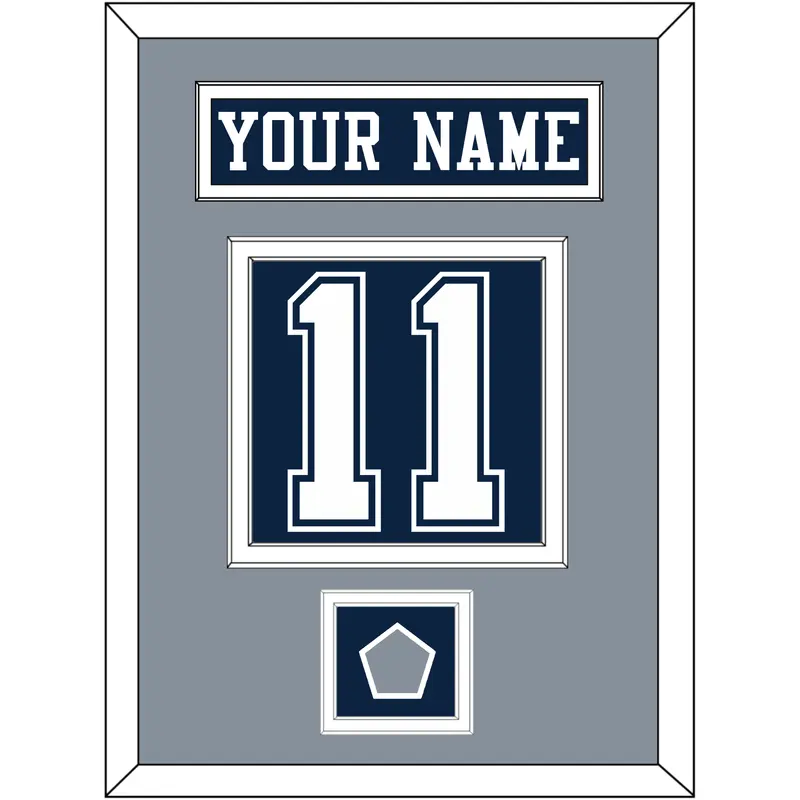 Dallas Nameplate & Number (Back) With Super Bowl Jersey Patch - Blue Jersey - Double Mat 3
