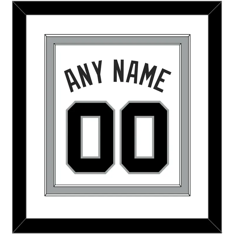 San Antonio Name & Number - Home White (1989-2002) - Double Mat 1