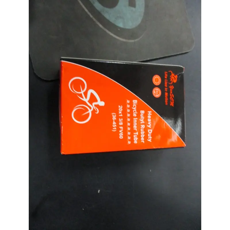 Used YUNSCM Heavy Duty Bicycle Tube 10 x 1 3/8 FV60 Inner Tube