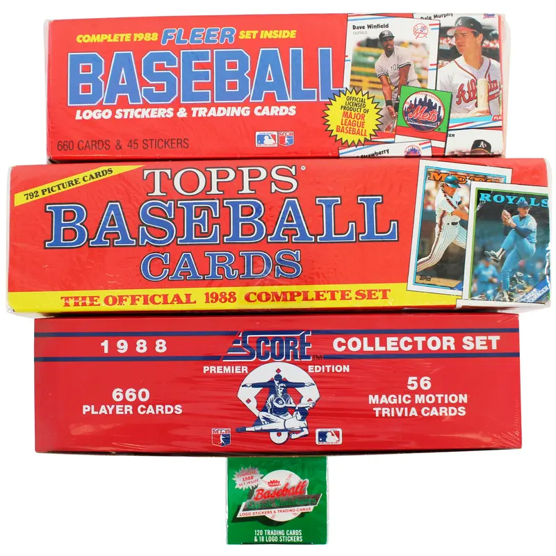 1988 Score, Topps, & Fleer w/ Minis MLB Factory Sealed Complete Trading Card Set