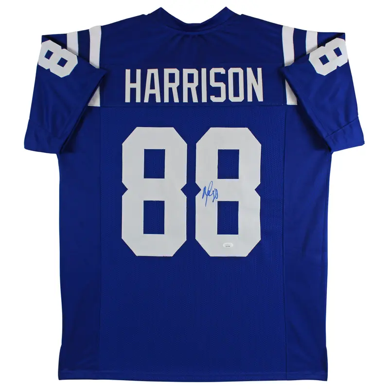 Marvin Harrison Authentic Signed Blue Pro Style Jersey Autographed JSA Witness