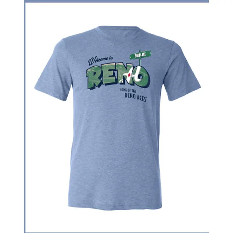 Reno Aces Men's Postcard Tee Blue