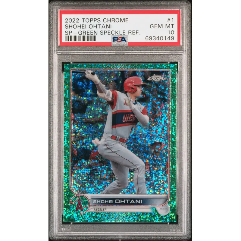 Shohei Ohtani 2022 Topps Chrome SP #1 Green SPeckle Refractor PSA 10 Gem Mint