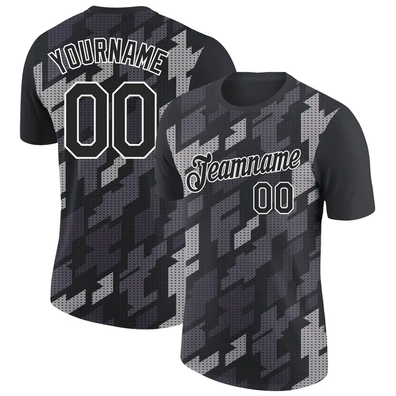 Custom Black White 3D Esports Performance T-Shirt