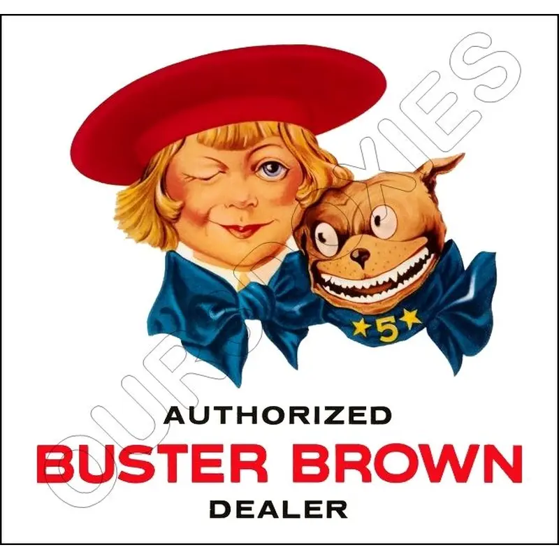 1950's Buster Brown Shoes Store Counter Standup Sign - 2299