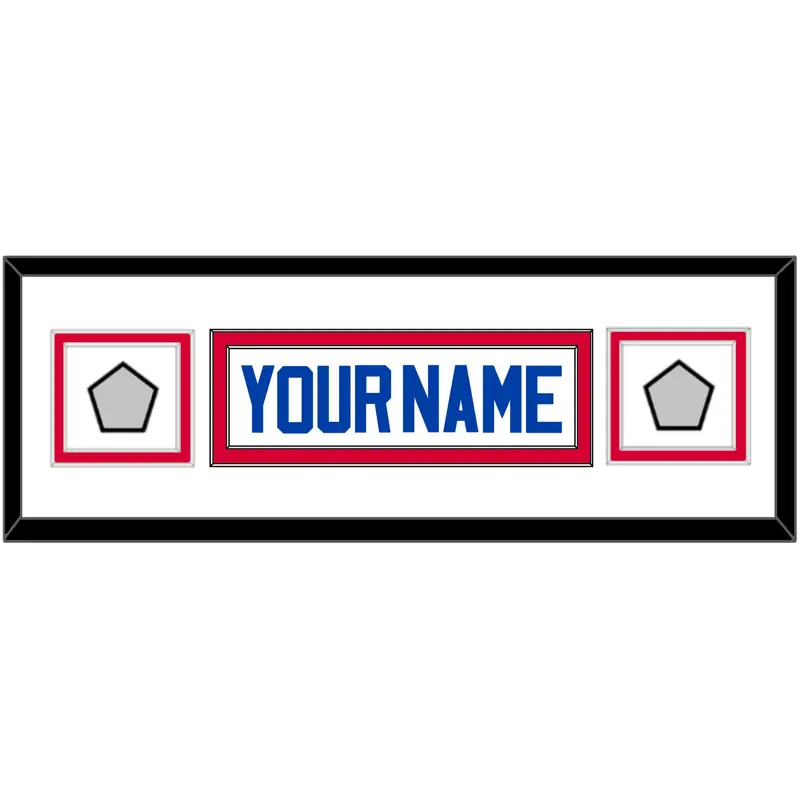 Detroit Name & 2 Champions Trophy Patches - Home White (1983-1996) - Double Mat 2