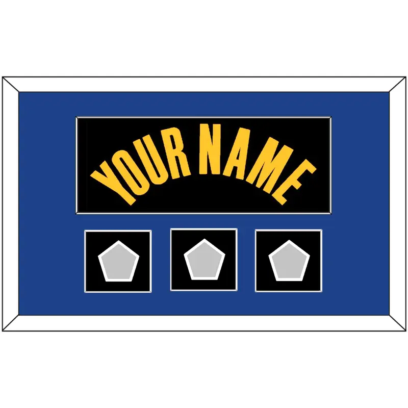 Golden State Name & 3 Finals Patches - Black City (2021-2022) - Single Mat 2
