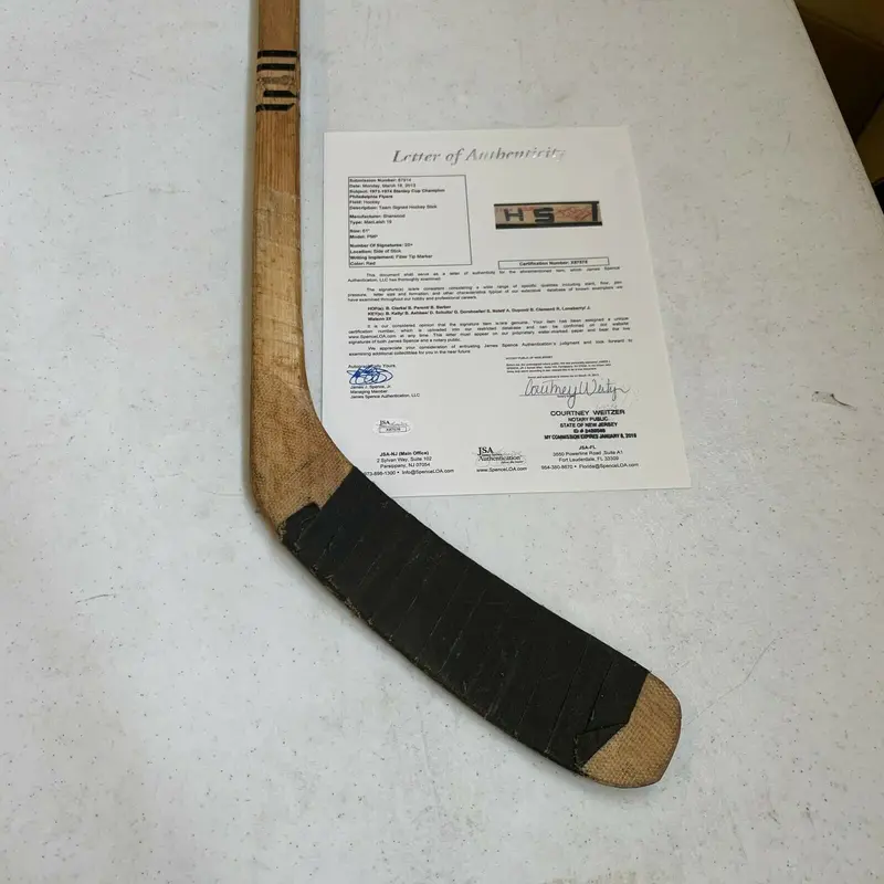 1973-74 Stanley Cup Champion Philadelphia Flyers Team Signed Game Used Stick JSA