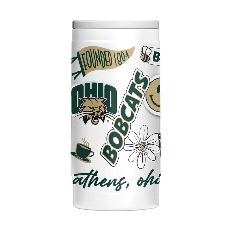 Ohio Bobcats 12oz Native Powdercoat SlimCan Coolie