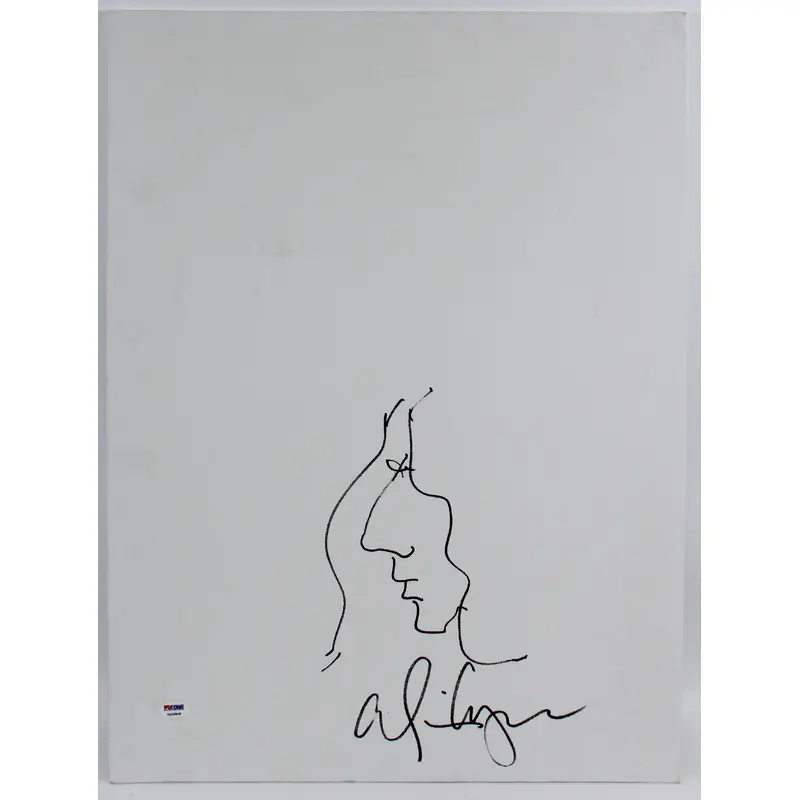 Alice Cooper Signed 18x24 Hand Drawn Self Portrait Sketch PSA/DNA ITP #7A26808