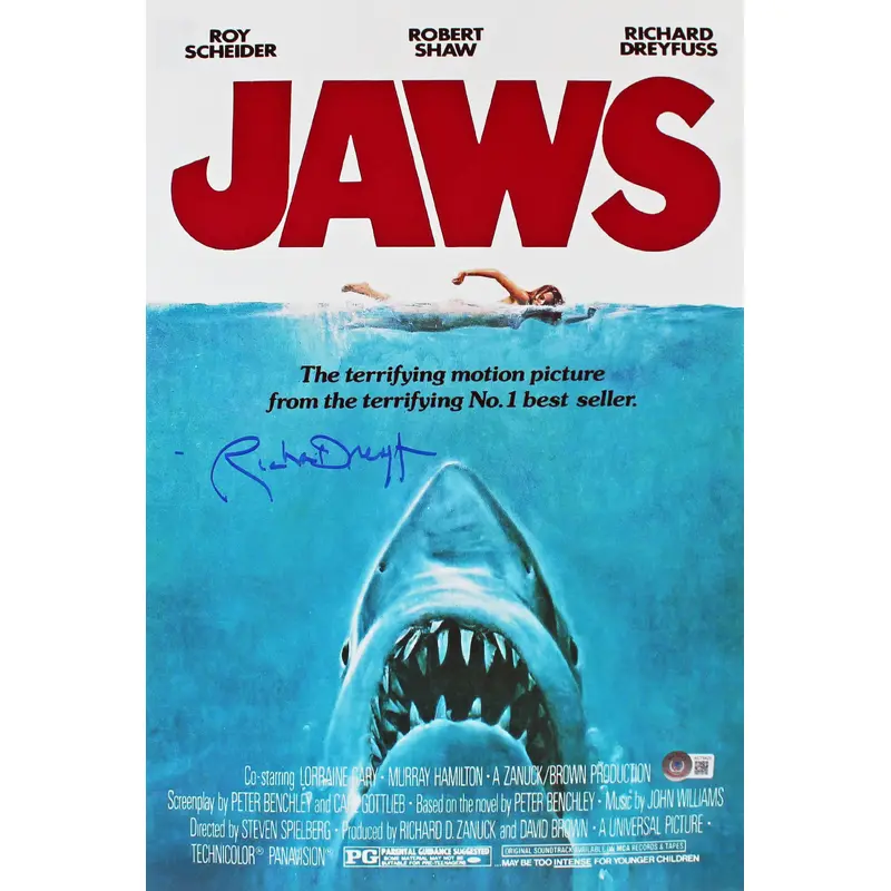 Richard Dreyfuss Jaws Full Name Signed 12x18 Movie Poster Photo BAS #AC75425