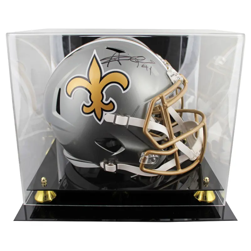 Saints Alvin Kamara Signed Flash Full Size Speed Rep Helmet W/ Case BAS Witness