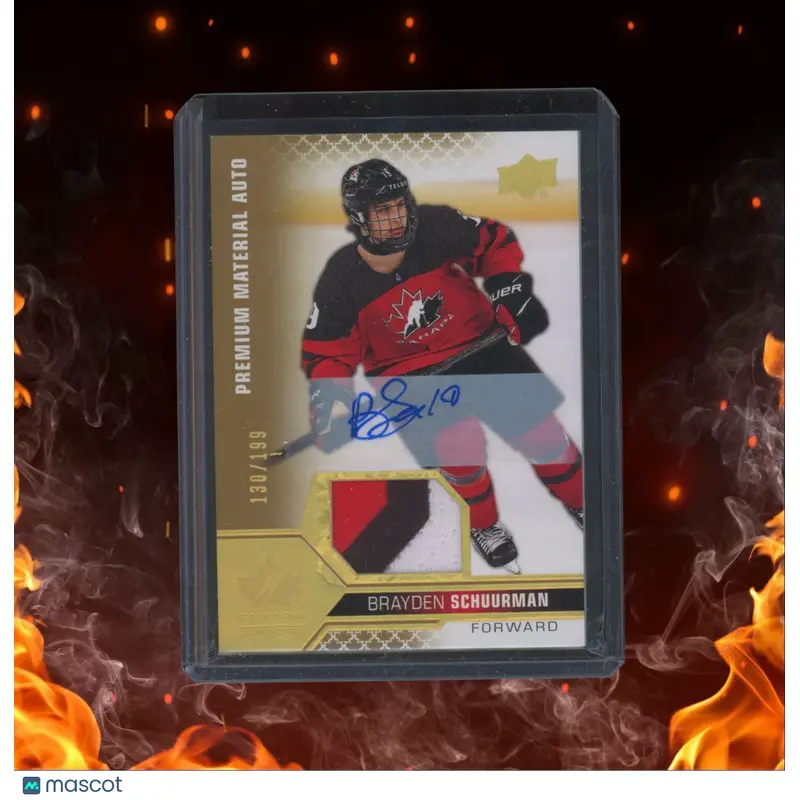 2022-23 Upper Deck Team Canada Juniors Brayden Schuurman Premium Material Auto