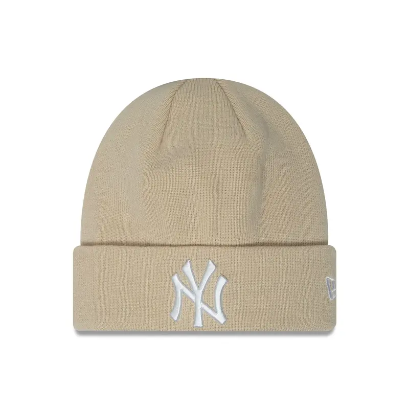 New York Yankees Essential Light Beige Cuff Knit Beanie Hat