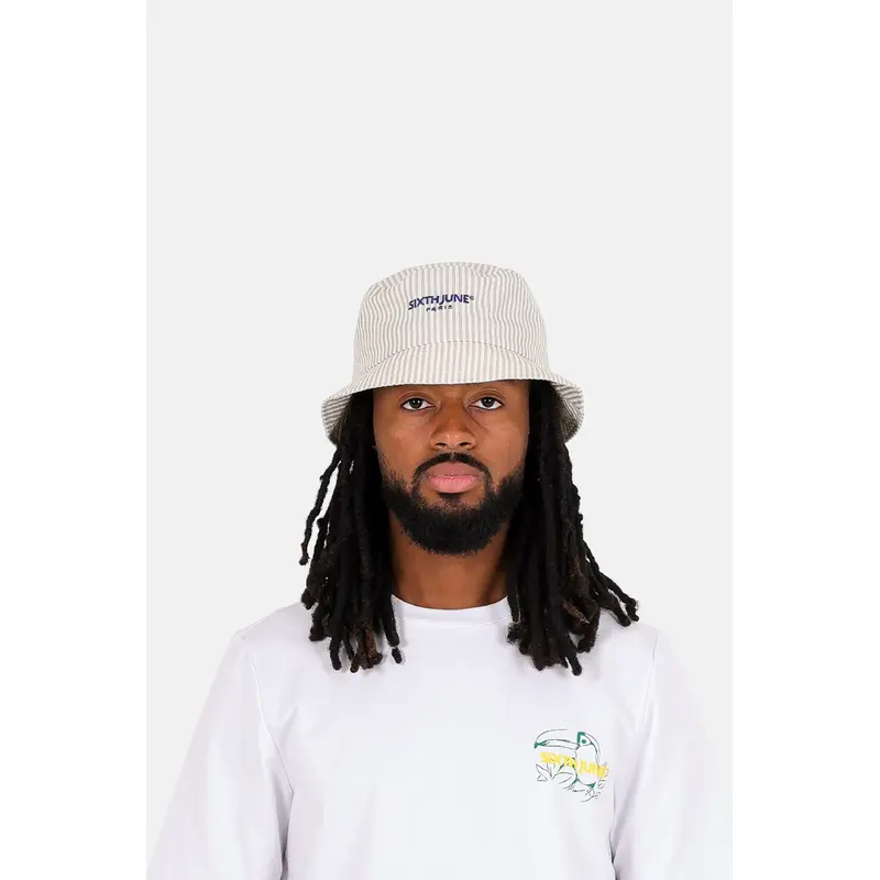 SIXTH JUNE - Textured Stripes Hat - Navy