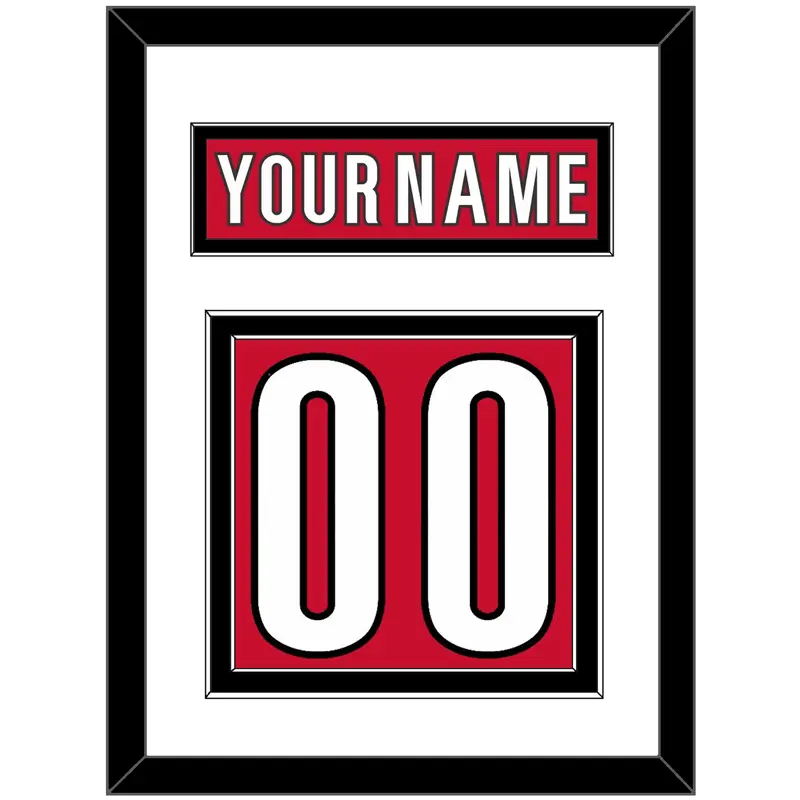 Carolina Nameplate & Number (Back) - Home Red - Double Mat 1