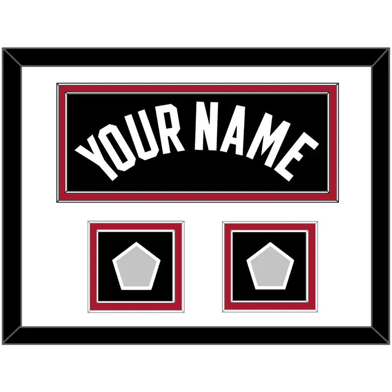 Miami Name & 2 Finals Patches - Road Black (1999-2008) - Double Mat 1