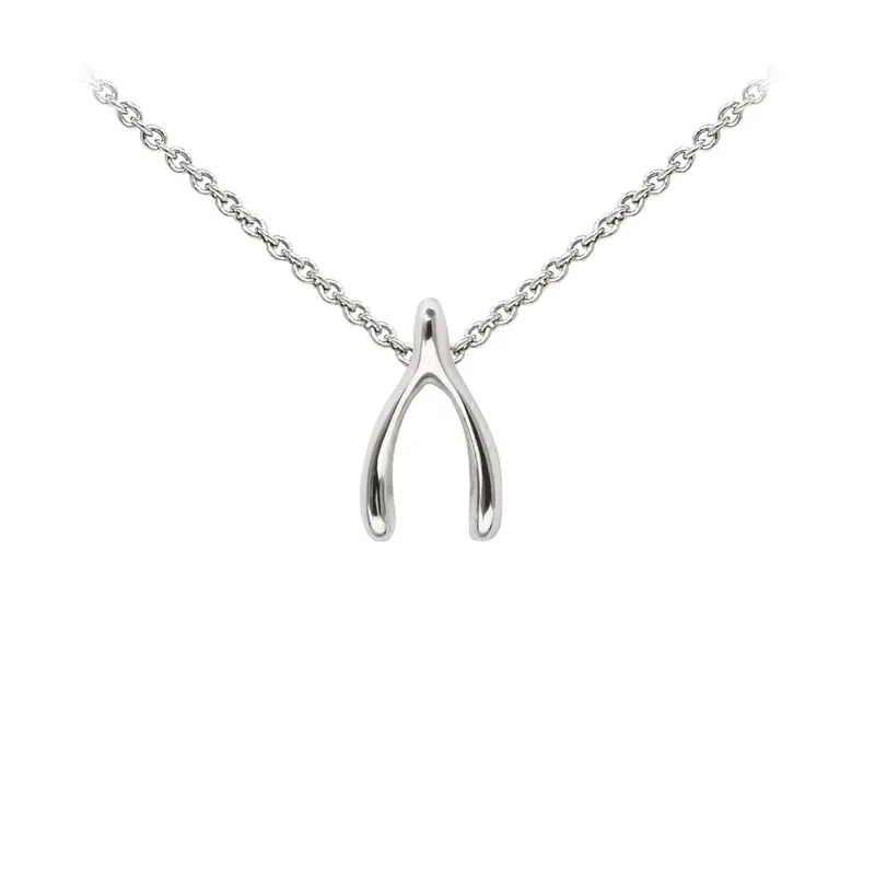 Wishbone Sterling Silver Dainty Necklace