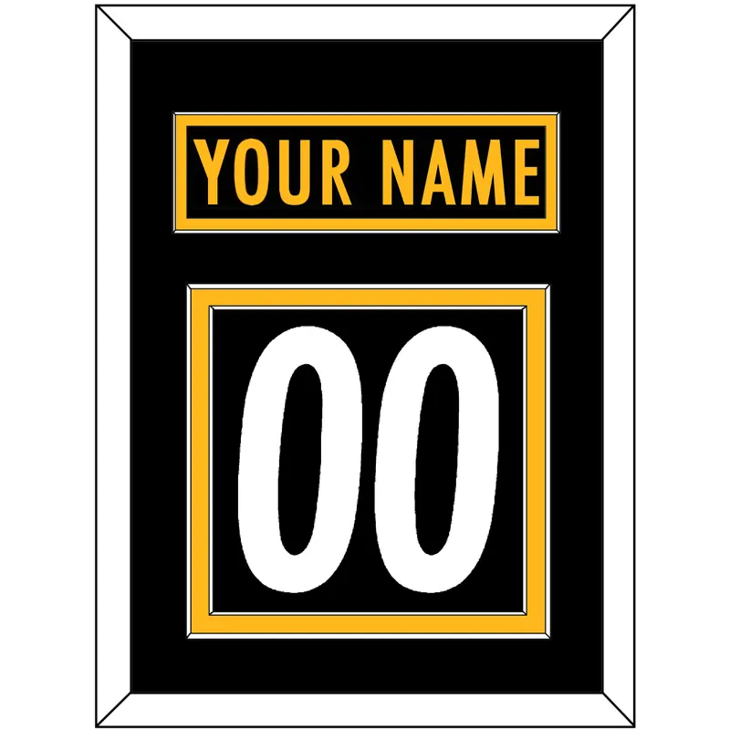 Pittsburgh Nameplate & Number (Back) - Home Black - Double Mat 2