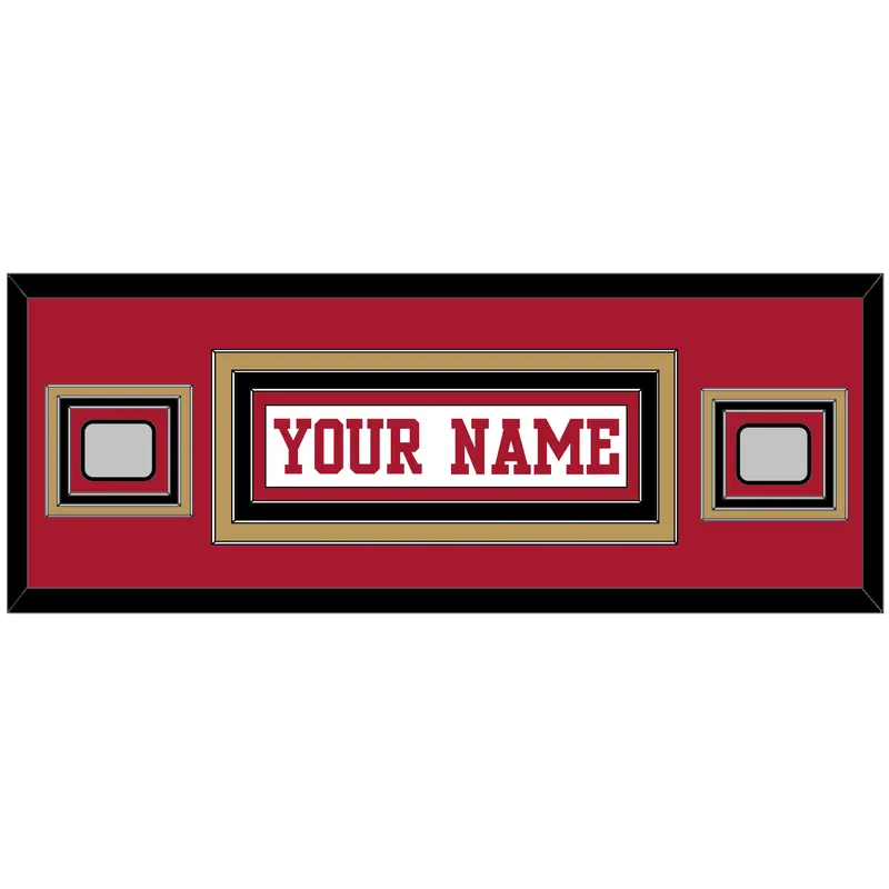 San Francisco Nameplate & 2 Super Bowl Patches - Road White - Triple Mat 6