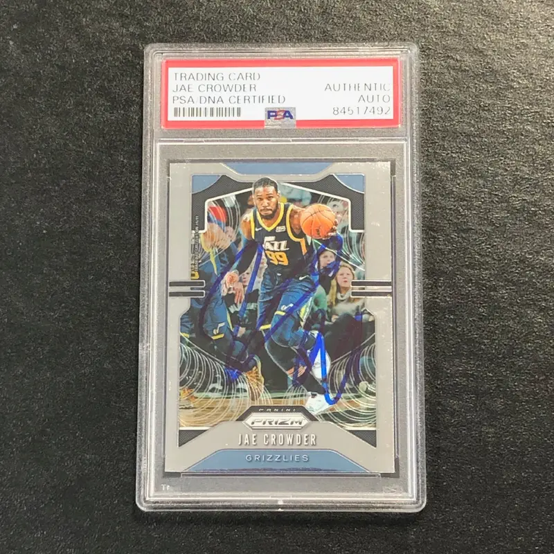 2019-20 Panini Prizm #227 Jae Crowder Signed Card AUTO PSA Slabbed Grizzlies