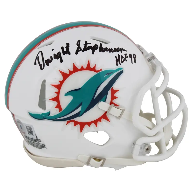 Dolphins Dwight Stephenson "HOF 98" Signed Speed Mini Helmet BAS Witnessed