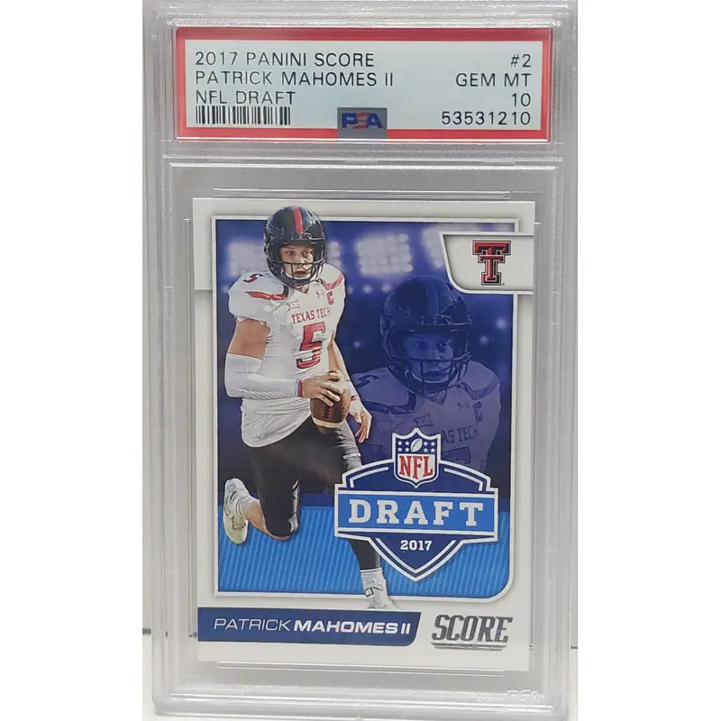 Patrick Mahomes 2017 Score NFL Draft RC PSA 10 Gem Mint