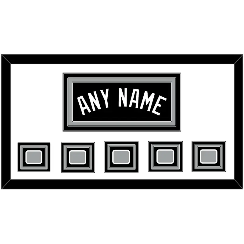San Antonio Name With 5 Champions Trophy Patches - Road Black (2002-2017) - Triple Mat 1