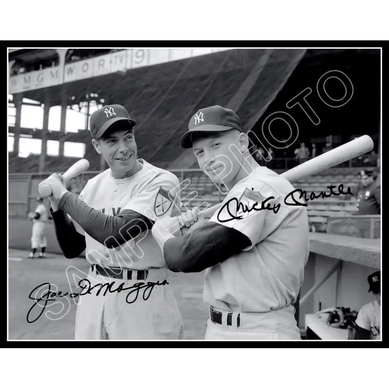 Mickey Mantle Joe Dimaggio 11X14 Photo - Autographed 1951 New York Yankees - 1888