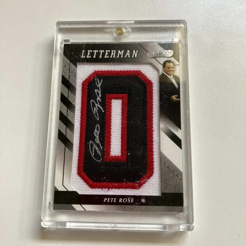 2008 Razor Letterman Pete Rose Auto Patch Signed Baseball Card