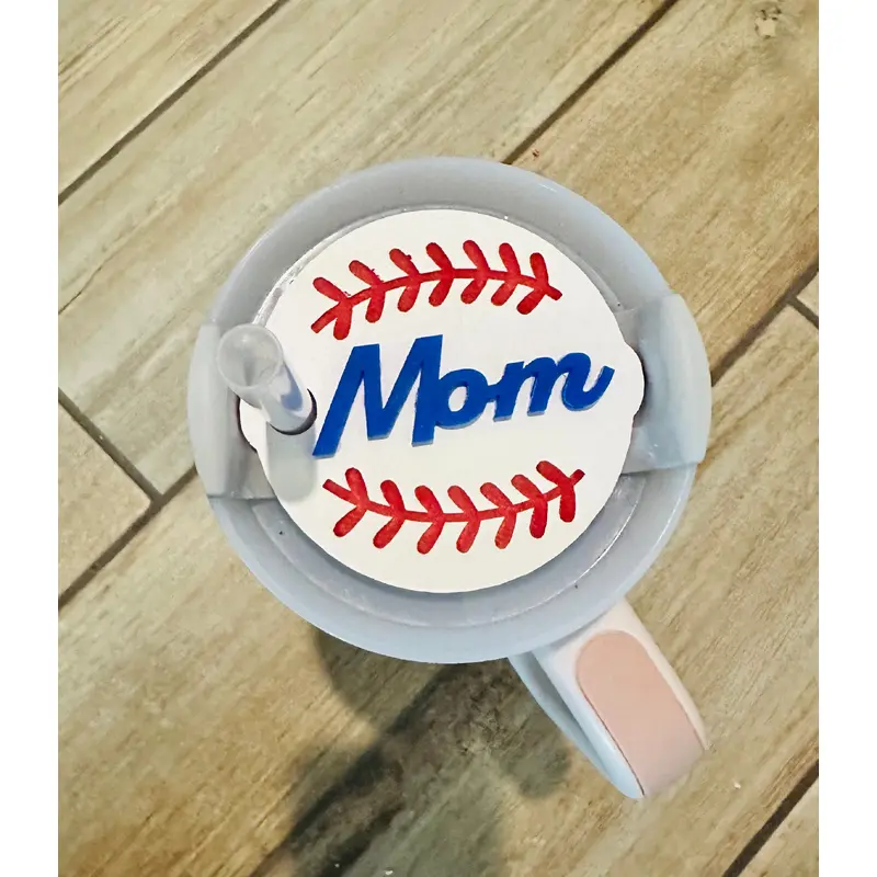 Acrylic Cup Topper- Baseball