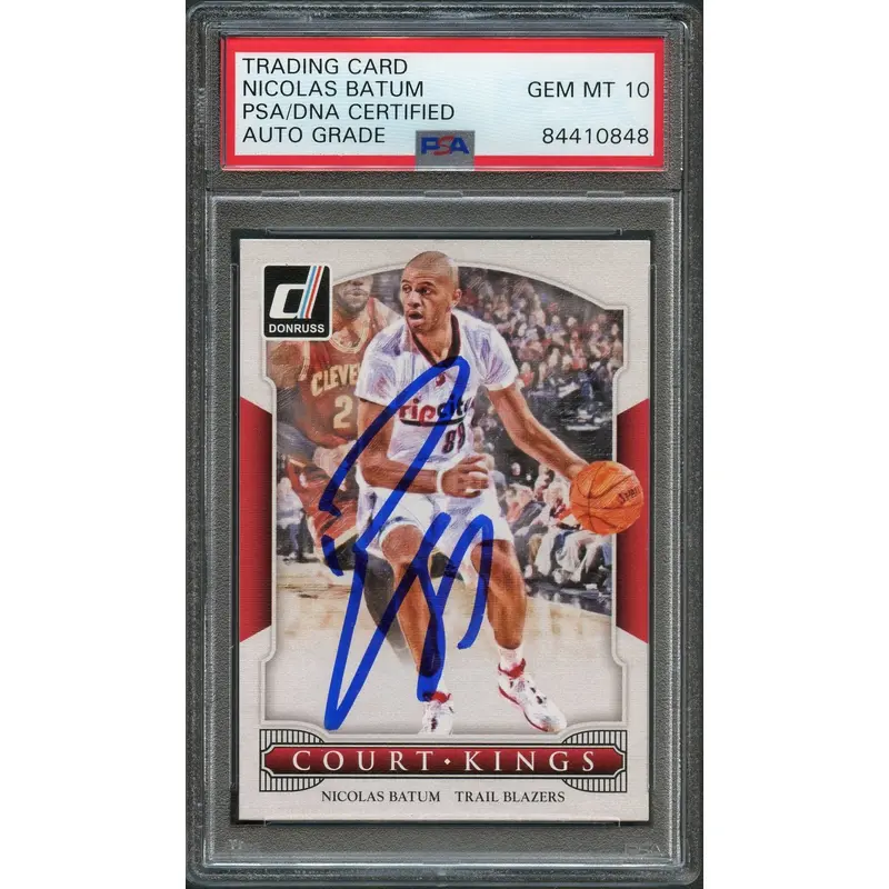 2014-15 Donruss Court Kings #47 Nicolas Batum Signed Card AUTO 10 PSA Slabbed Blazers