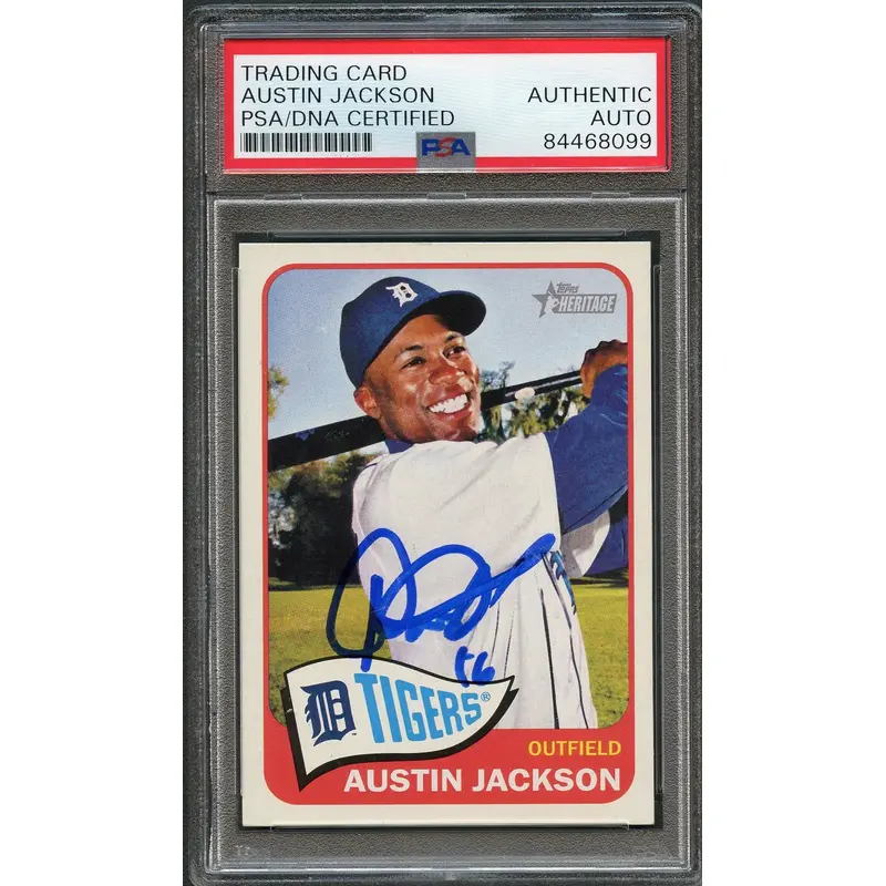 2014 Topps Heritage #130 Austin Jackson Signed Card PSA Slabbed Auto Tigers