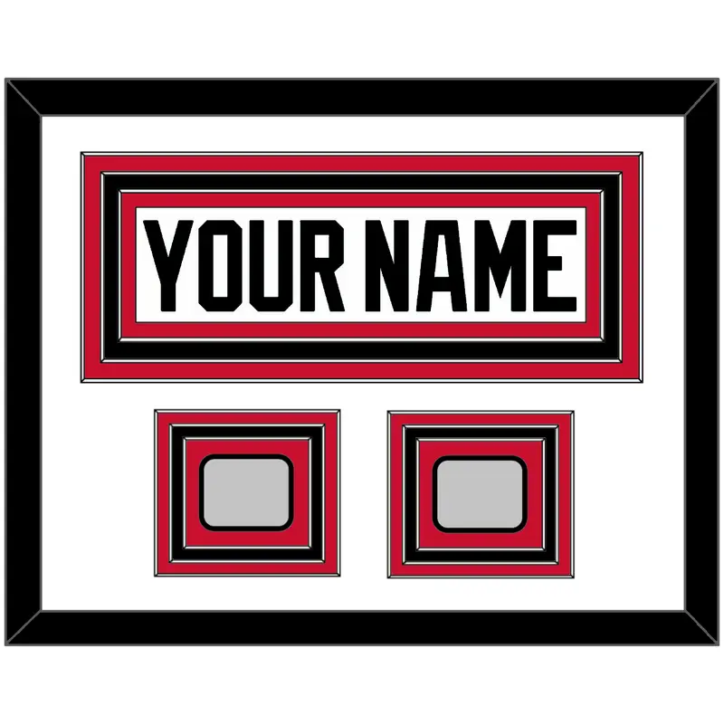 Chicago Nameplate & 2 Stanley Cup Finals Patches - Road White (2007-2017) - Triple Mat 1