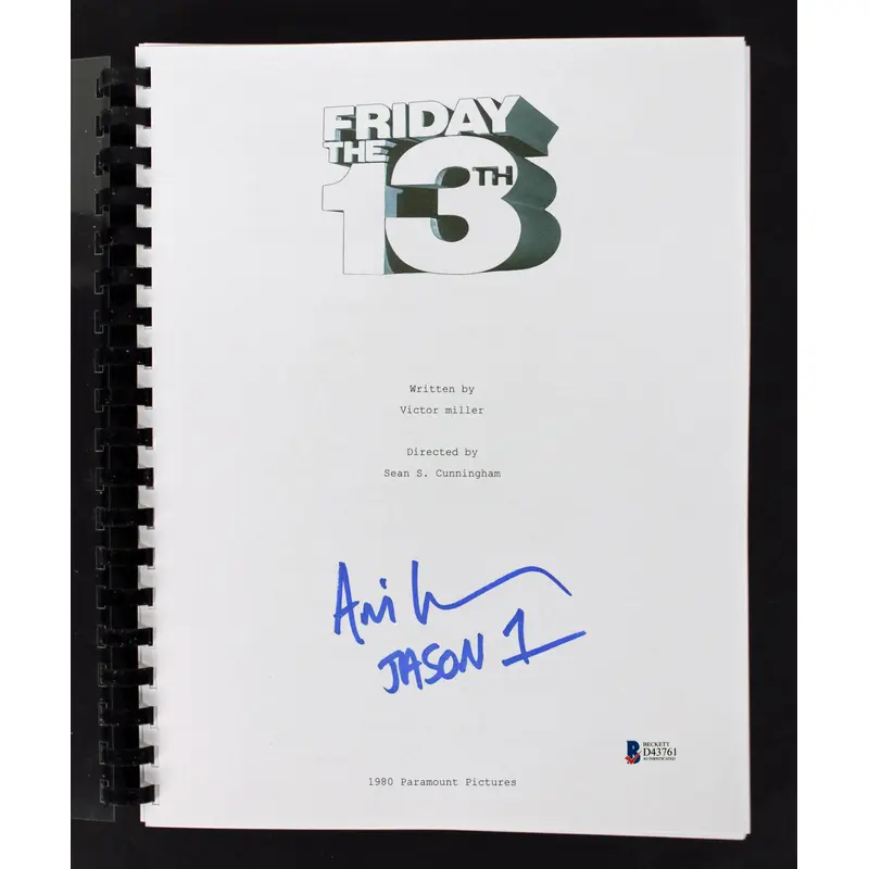 Ari Lehman "Jason 1" Authentic Signed Friday The 13th Movie Script BAS 2